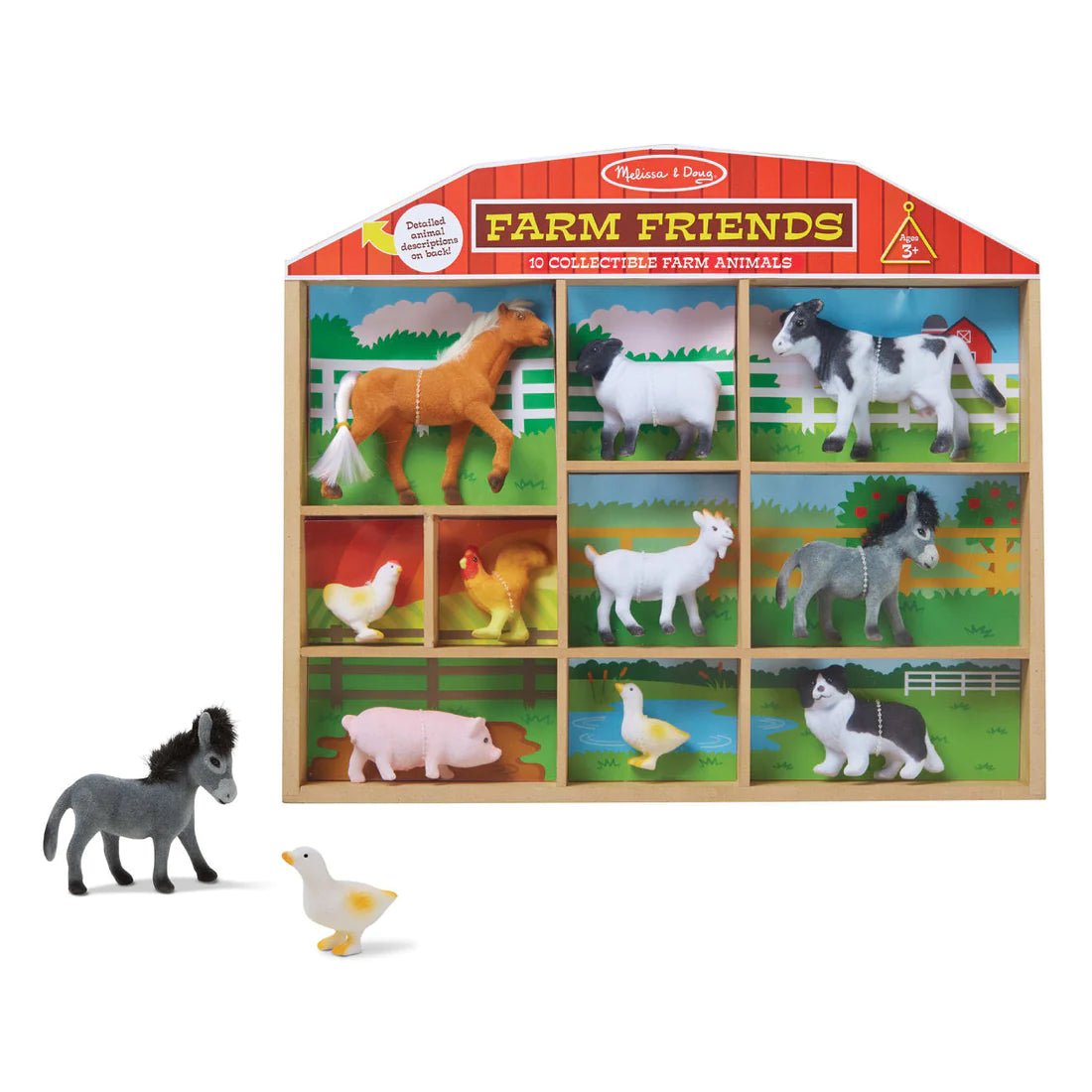 Melissa & Doug - Farm Friends - 10 Collectible Farm Animals - Playful Panda