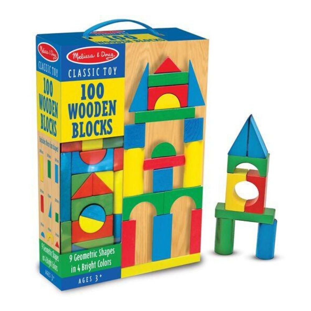Melissa & Doug - Melissa & Doug 100 Wood Block Set - Playful Panda