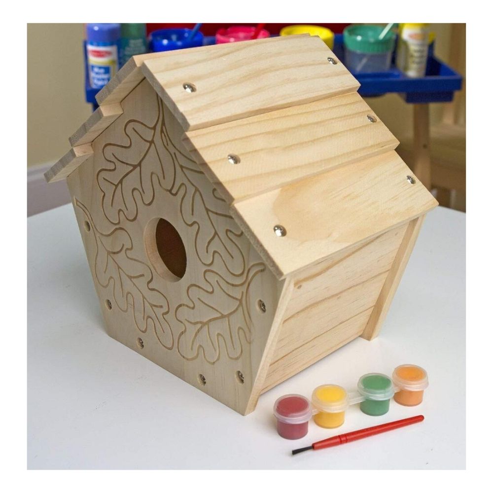 Melissa & Doug - Melissa & Doug Build-Your-Own Wooden Birdhouse Craft Kit - Playful Panda