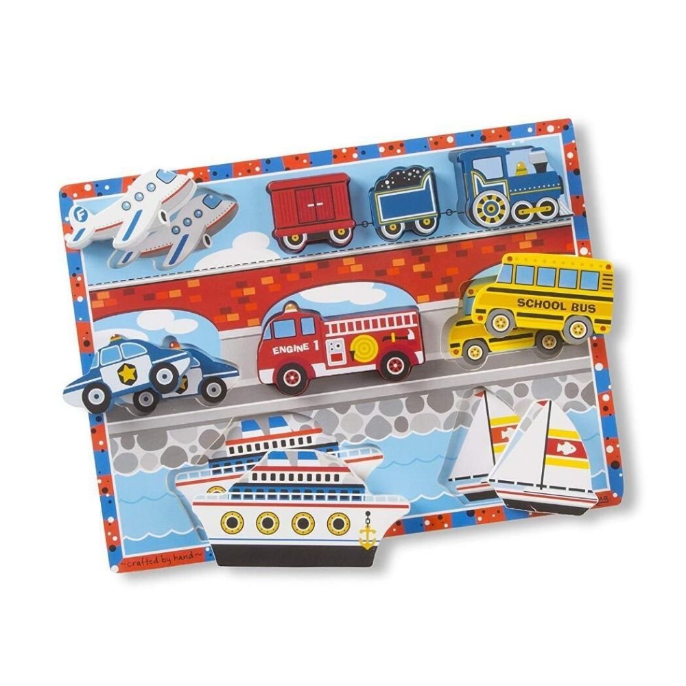 Melissa & Doug - Melissa & Doug Chunky Puzzle – Vehicles - Playful Panda