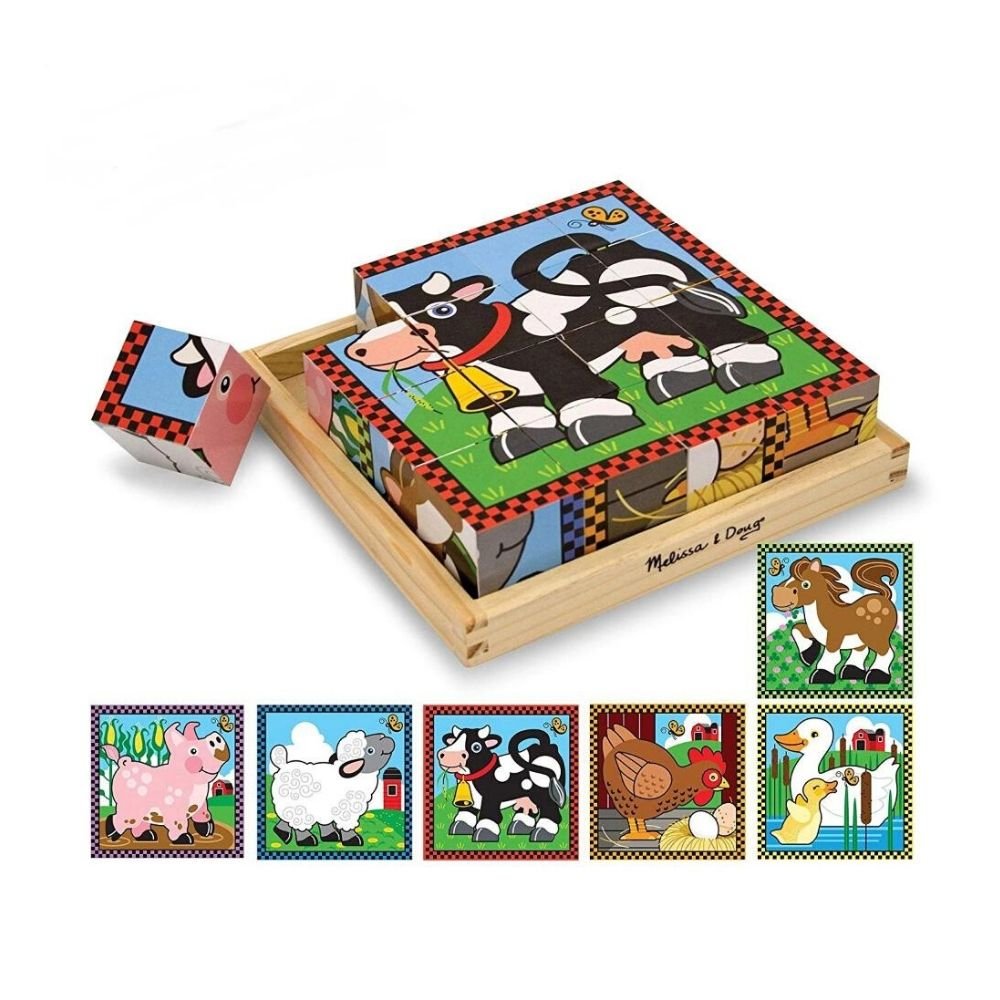 Melissa & Doug - Melissa & Doug Farm Cube Puzzle - Playful Panda