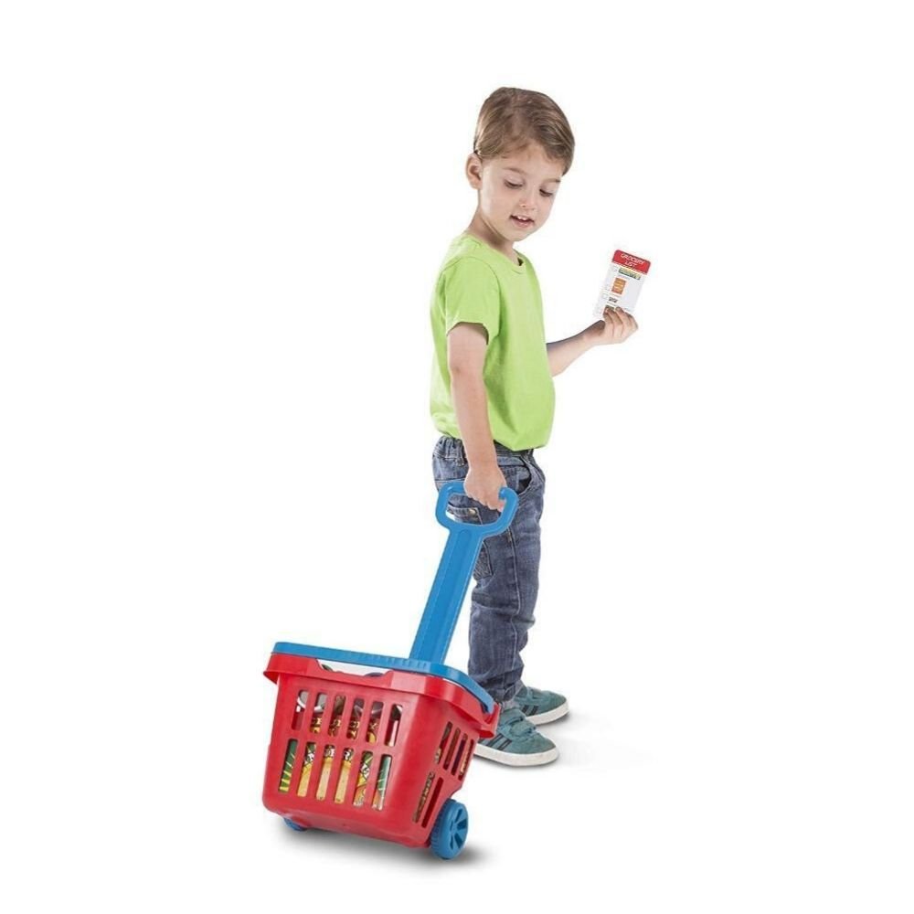 Melissa & Doug - Melissa & Doug Fill and Roll Grocery Basket Set with Play Food Boxes and Cans - Playful Panda