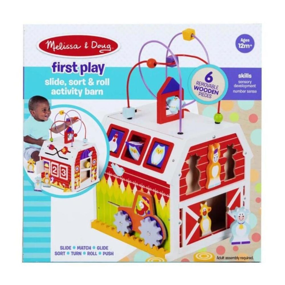 Melissa & Doug - Melissa & Doug First Play Slide, Sort & Roll Activity Barn - Playful Panda