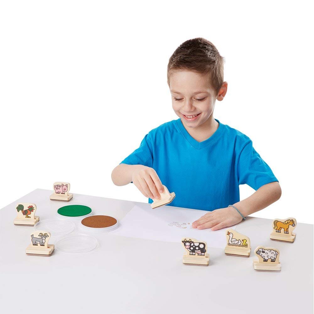 Melissa & Doug - Melissa & Doug My First Wooden Stamp Set – Farm Animals - Playful Panda