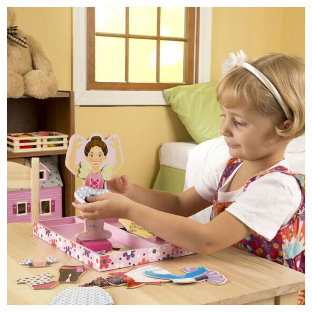 Melissa & Doug - Melissa & Doug Nina Ballerina Magnetic Dress-Up Set - Playful Panda