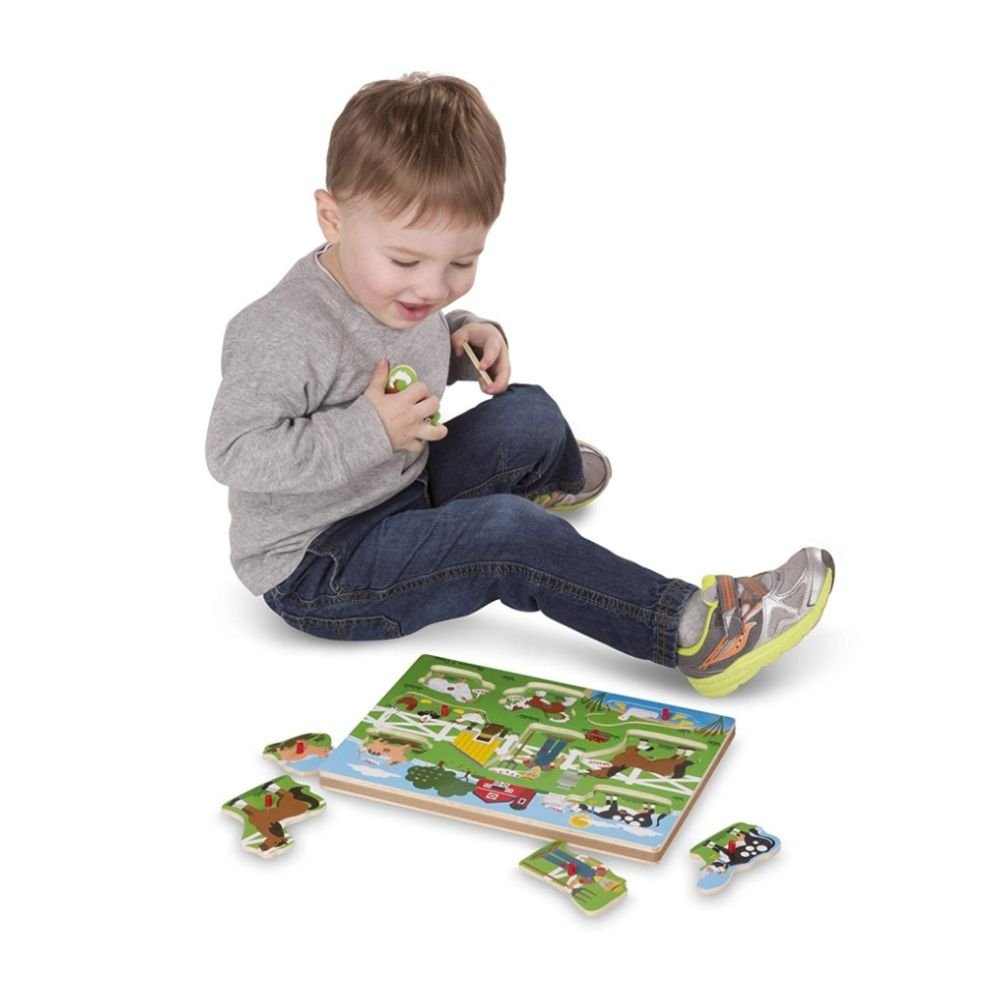 Melissa & Doug - Melissa & Doug Old MacDonald’s Farm Sound Puzzle - Playful Panda