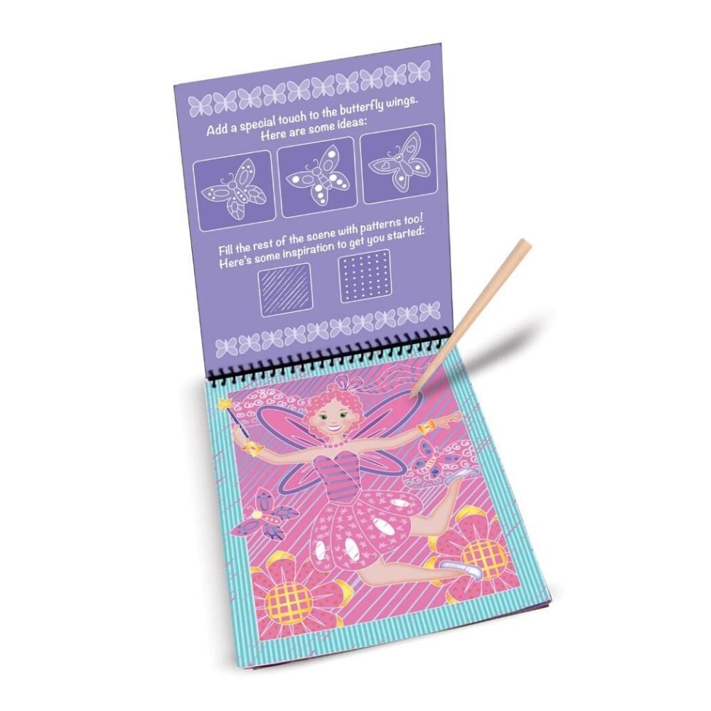 Melissa & Doug - Melissa & Doug On the Go Scratch Art Color Reveal Pad – Fairy Tales - Playful Panda