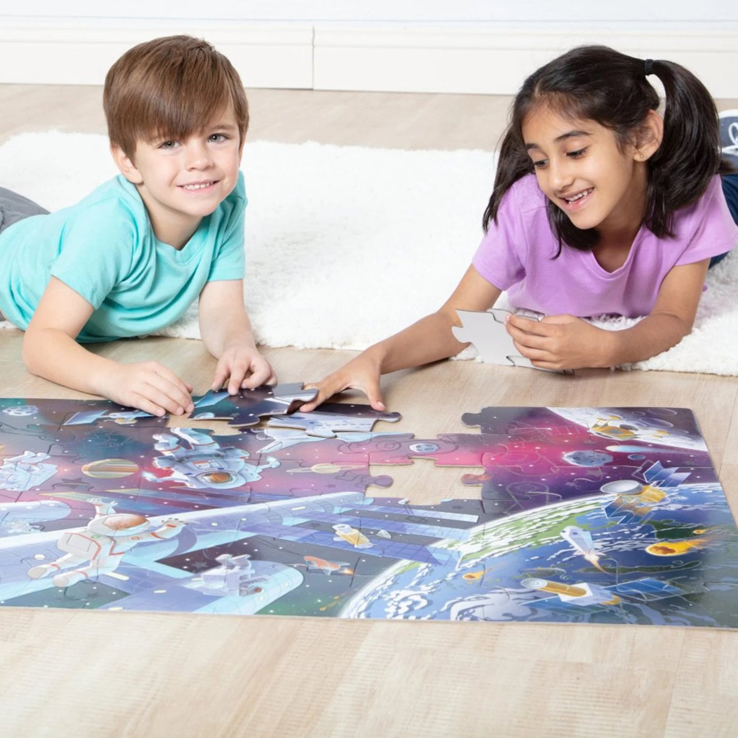 Melissa & Doug - Melissa & Doug Outer Space Glow in the Dark Floor Puzzle - Playful Panda