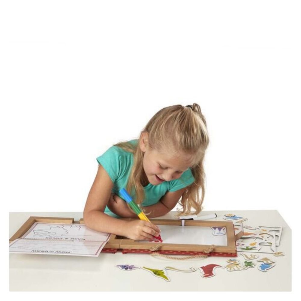 Melissa & Doug - Melissa & Doug Play, Draw, Create Reusable Drawing & Magnet Kit – Dinosaurs - Playful Panda