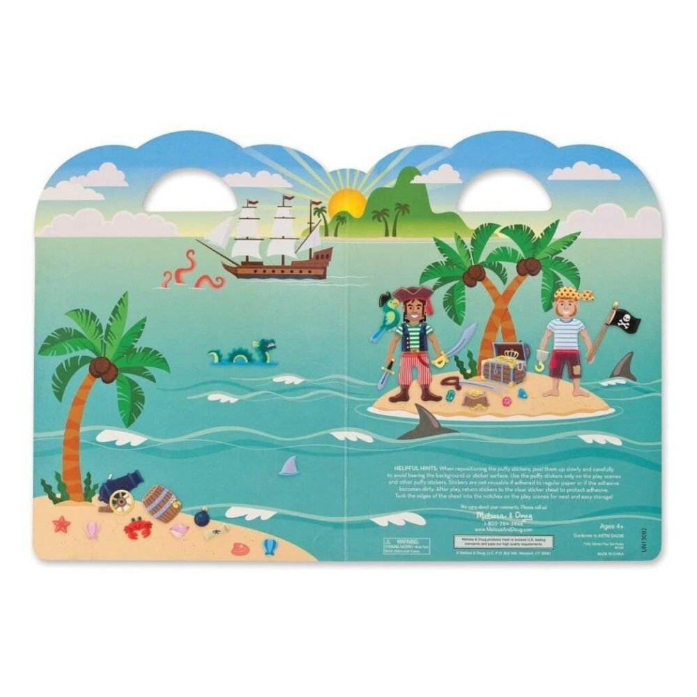 Melissa & Doug - Melissa & Doug Puffy Sticker Activity Book: Pirates - Playful Panda