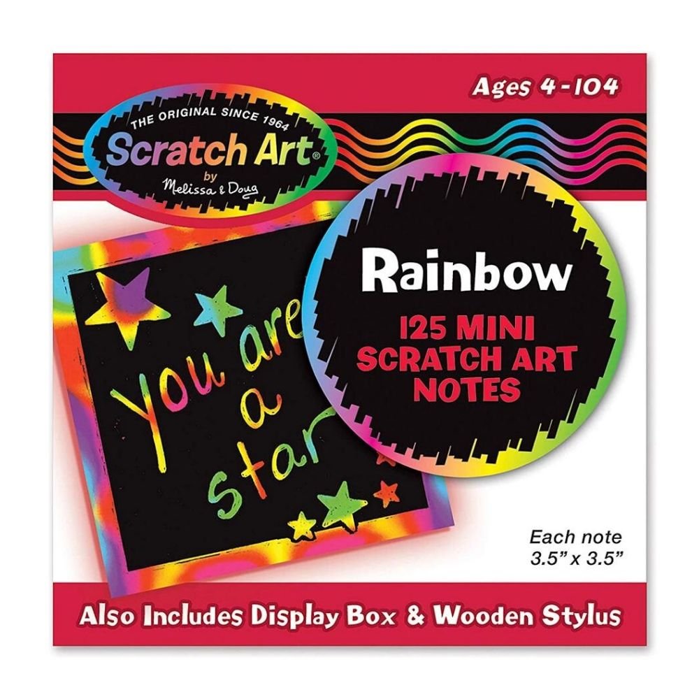 Melissa & Doug - Melissa & Doug Rainbow Mini Scratch Art Notes (125 Notecards) - Playful Panda