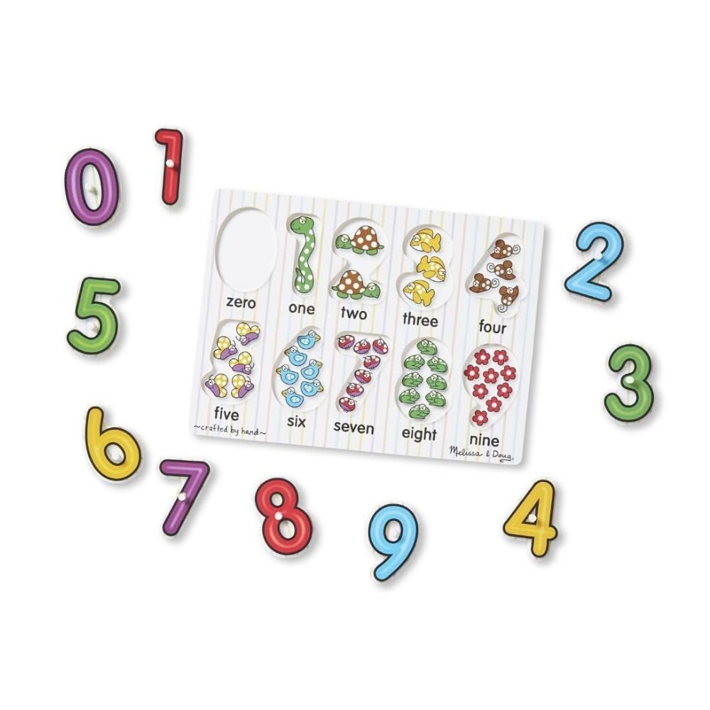 Melissa & Doug - Melissa & Doug See-Inside Numbers Peg Puzzle - Playful Panda