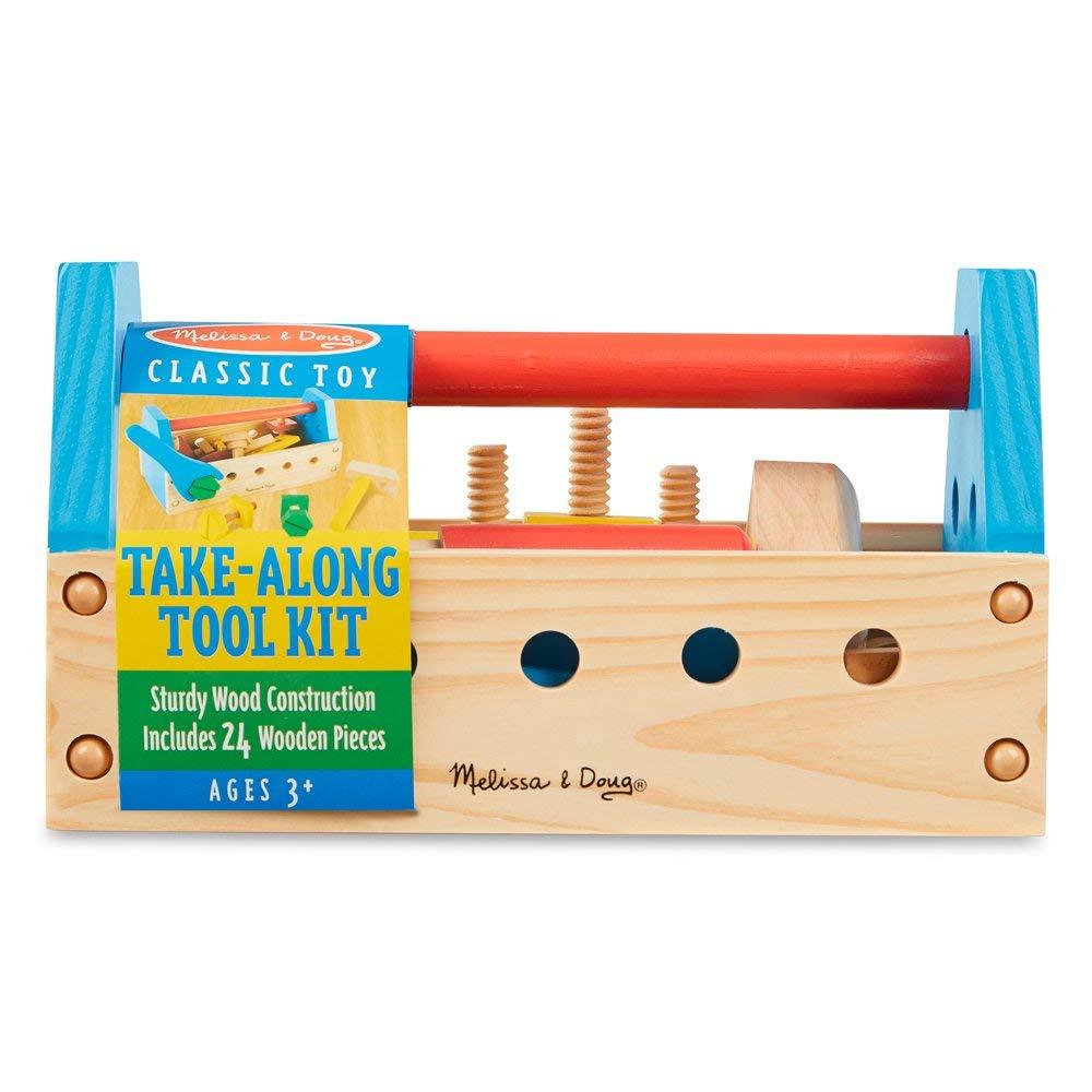 Melissa & Doug - Melissa & Doug Take-Along Tool Kit Wooden Construction Toy - Playful Panda