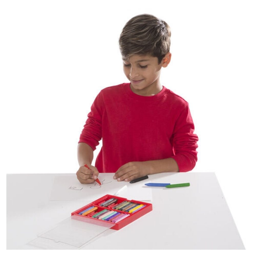 Melissa & Doug - Melissa & Doug Triangular Crayons 24 Pack in Flip Top Case Non Roll - Playful Panda