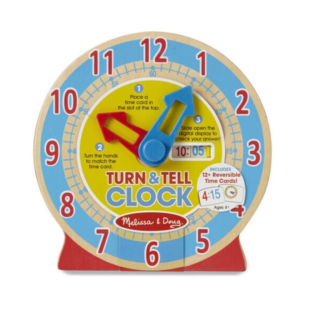 Melissa & Doug - Melissa & Doug Turn & Tell Wooden Clock - Playful Panda