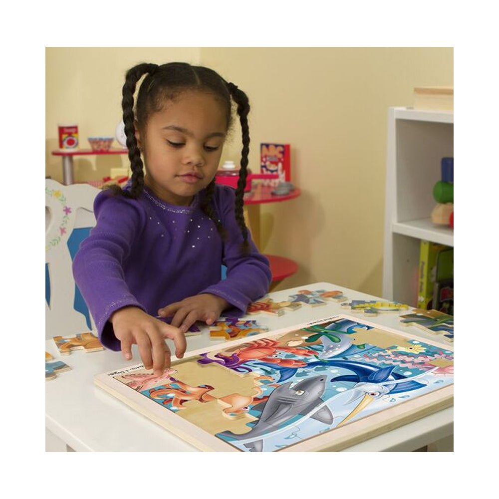 Melissa & Doug - Melissa & Doug Under the Sea Wooden Jigsaw Puzzle – 24 Pieces - Playful Panda