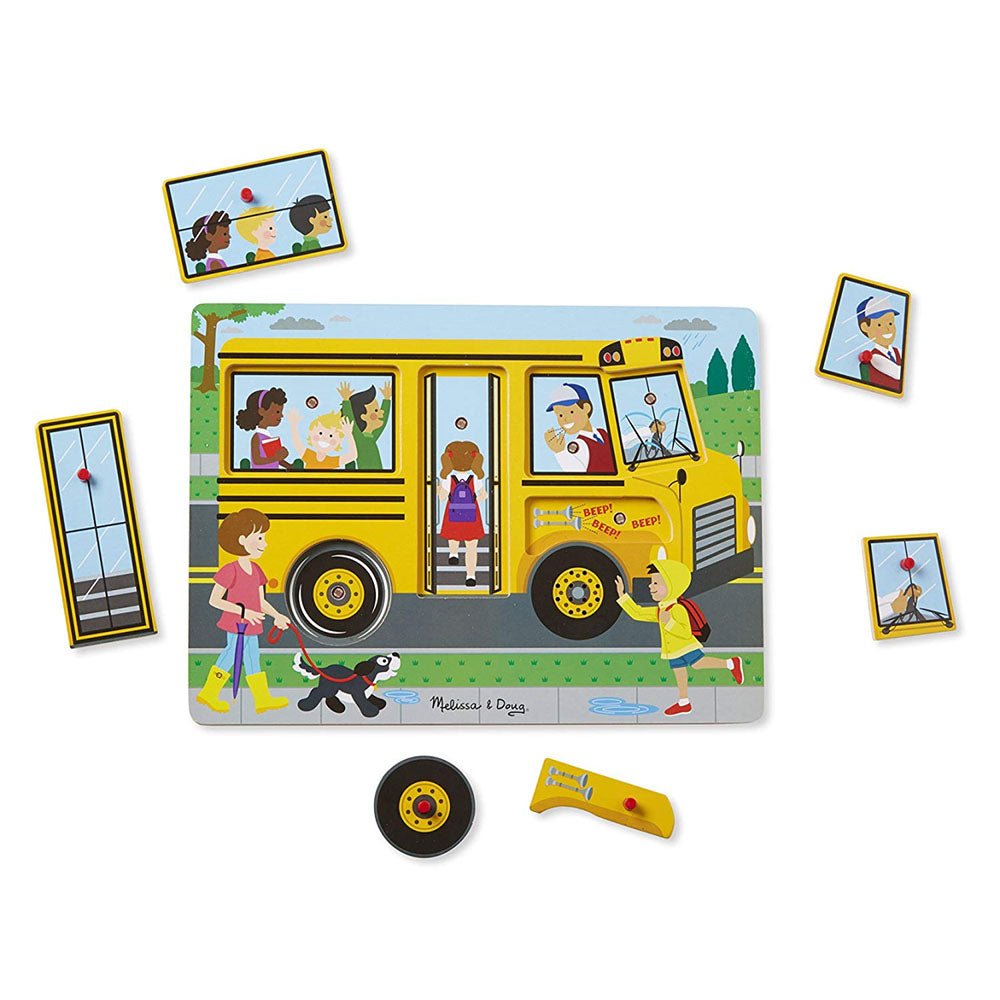 Melissa & Doug - Melissa & Doug Wheels On The Bus Sound Puzzle - Playful Panda