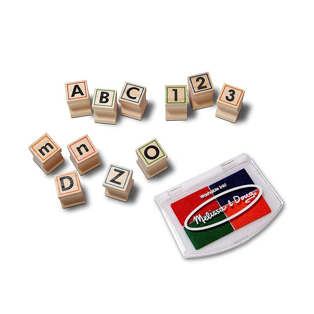 Melissa & Doug - Melissa & Doug Wooden ABC Activity Stamp Set - Playful Panda