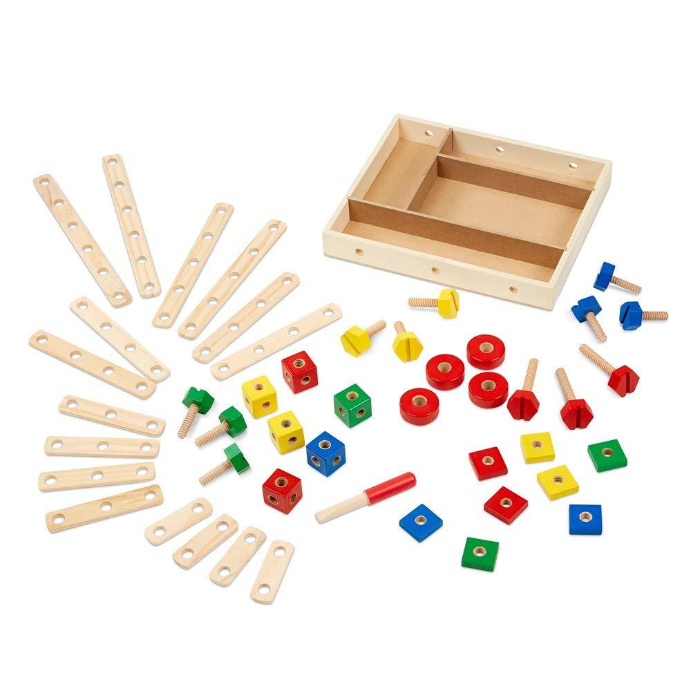 Melissa & Doug - Melissa & Doug Wooden Construction Building Set in a Box - Playful Panda