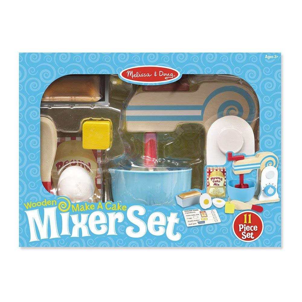 Melissa & Doug - Melissa & Doug Wooden Make-a-Cake Mixer Set - Playful Panda