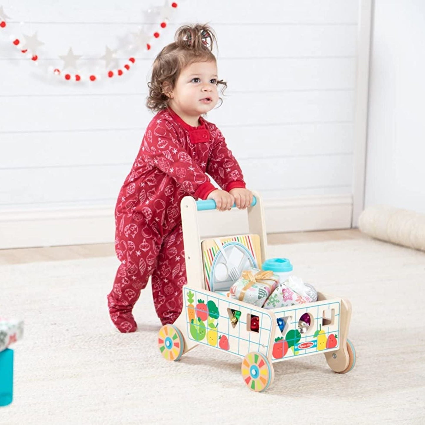 Melissa & Doug - Melissa & Doug Wooden Shape Sorting Grocery Cart - Playful Panda