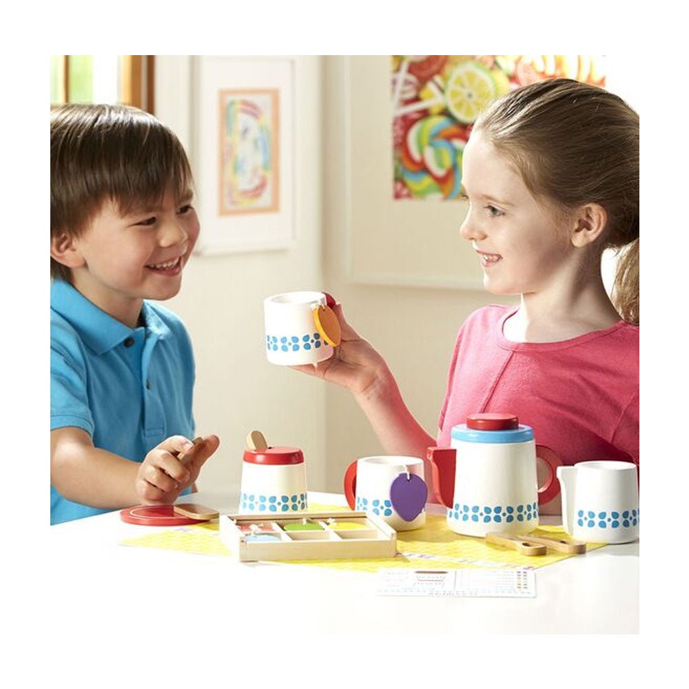 Melissa & Doug - Melissa & Doug Wooden Steep & Serve Tea Set - Playful Panda