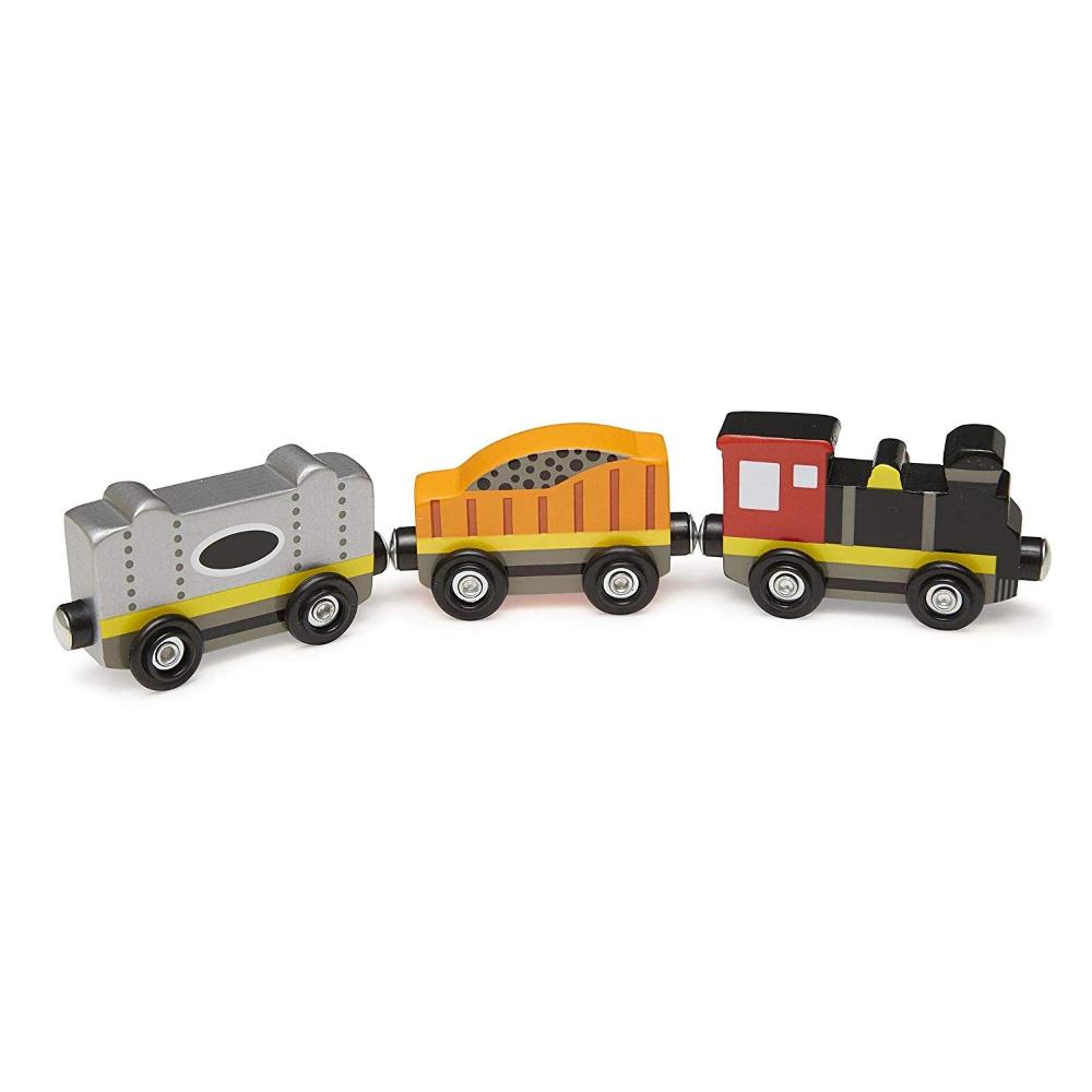Melissa & Doug - Melissa & Doug Wooden Train Cars Playset - Playful Panda