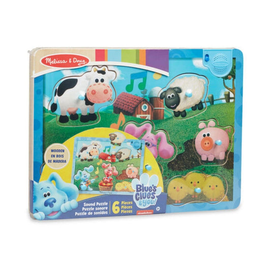 Melissa & Doug - Melissa & Doug Blues Clues Wooden Musical Farm Sound Puzzle - Playful Panda