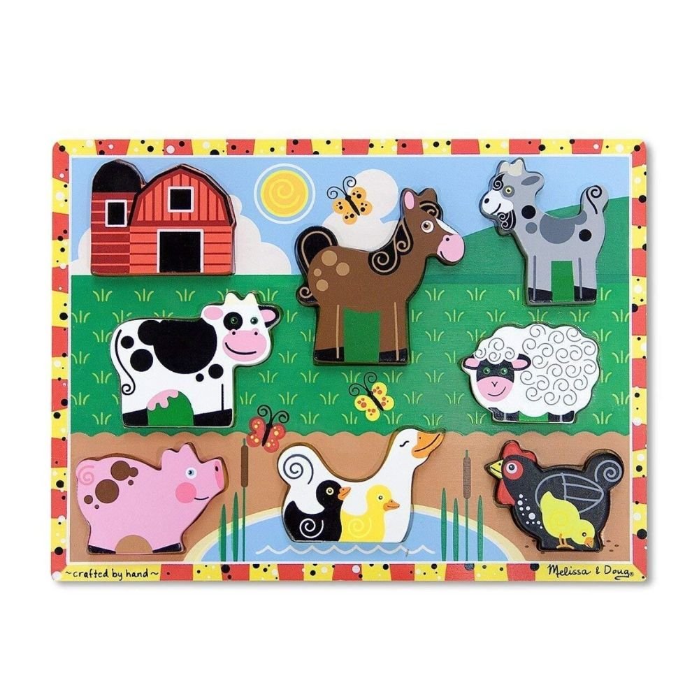 Melissa & Doug - Melissa & Doug Chunky Jigsaw Puzzle – Farm - Playful Panda