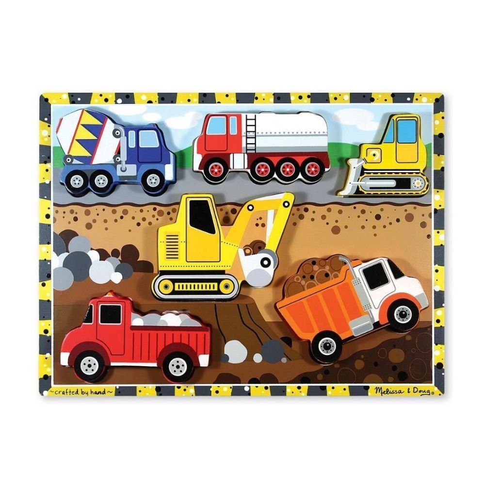 Melissa & Doug - Melissa & Doug Chunky Puzzle – Construction - Playful Panda