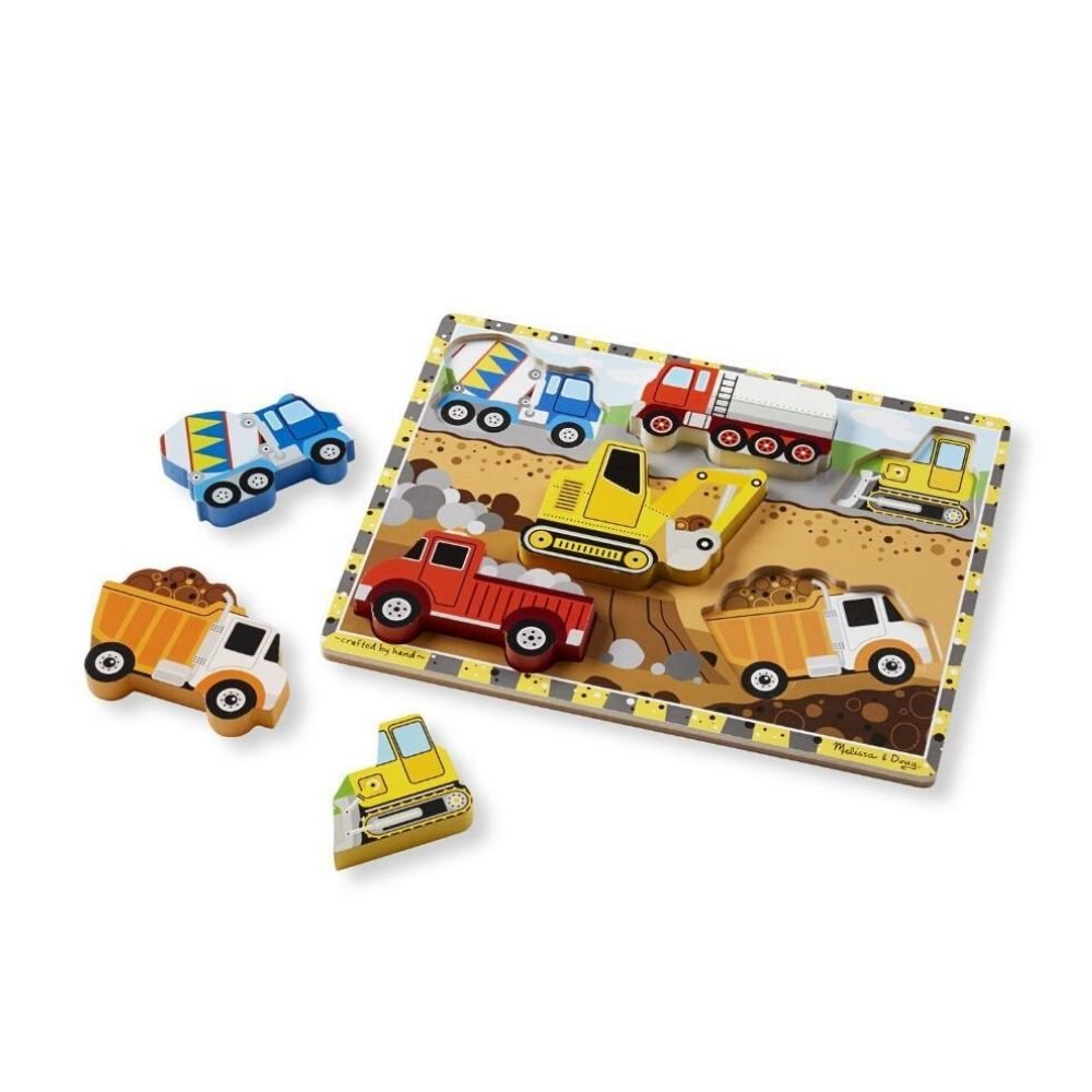 Melissa & Doug - Melissa & Doug Chunky Puzzle – Construction - Playful Panda