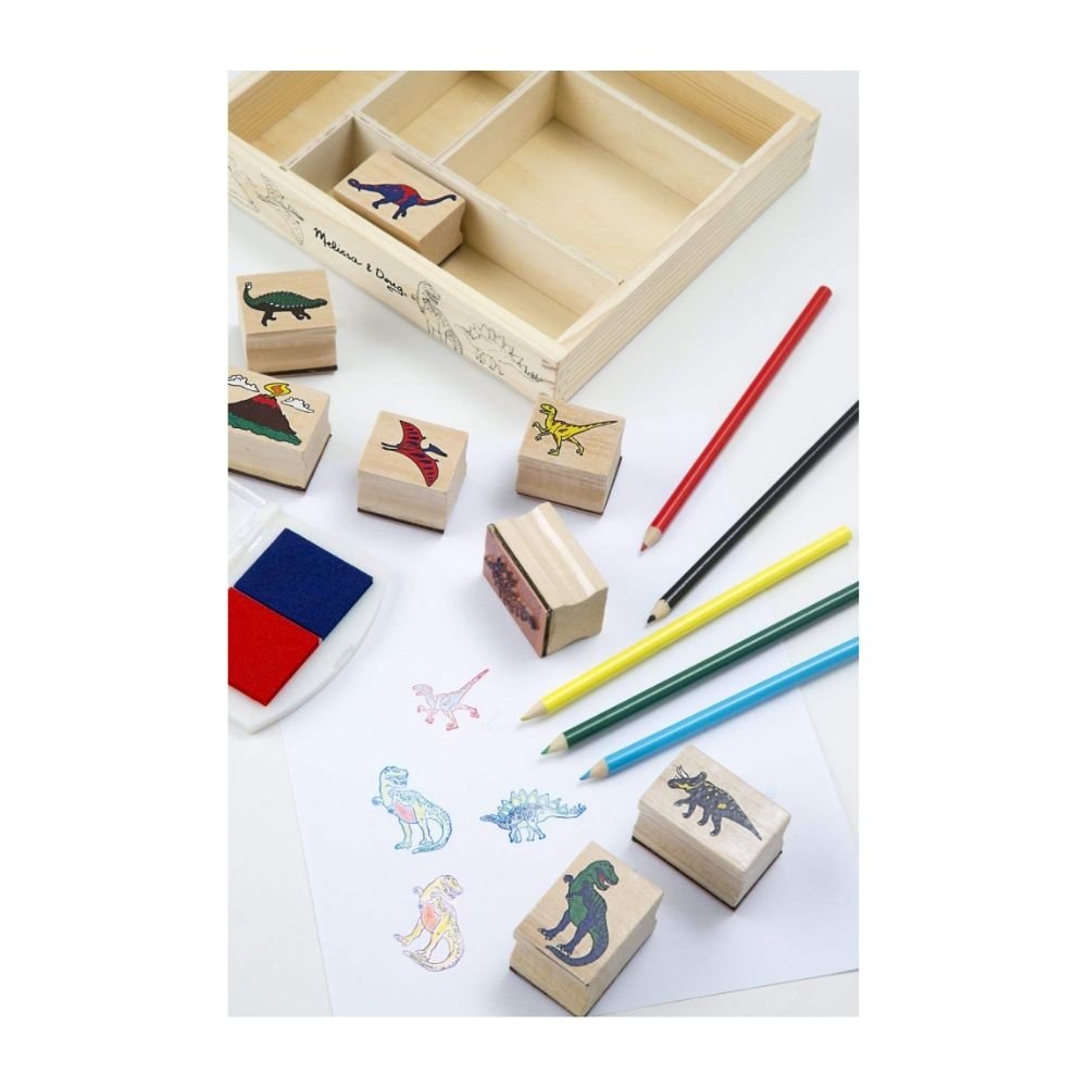 Melissa & Doug - Melissa & Doug Dinosaur Wooden Stamp Set - Playful Panda