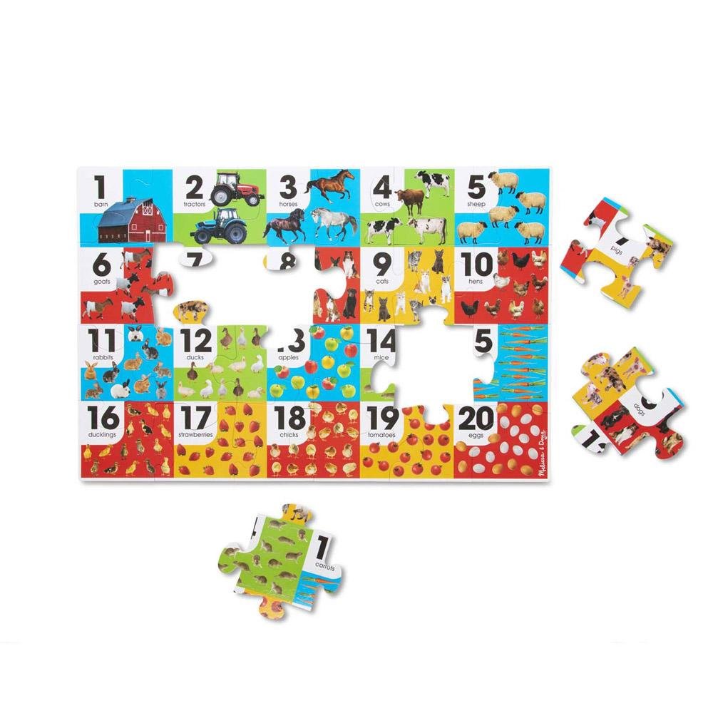 Melissa & Doug - Melissa & Doug Farm Number Floor Puzzle - Playful Panda