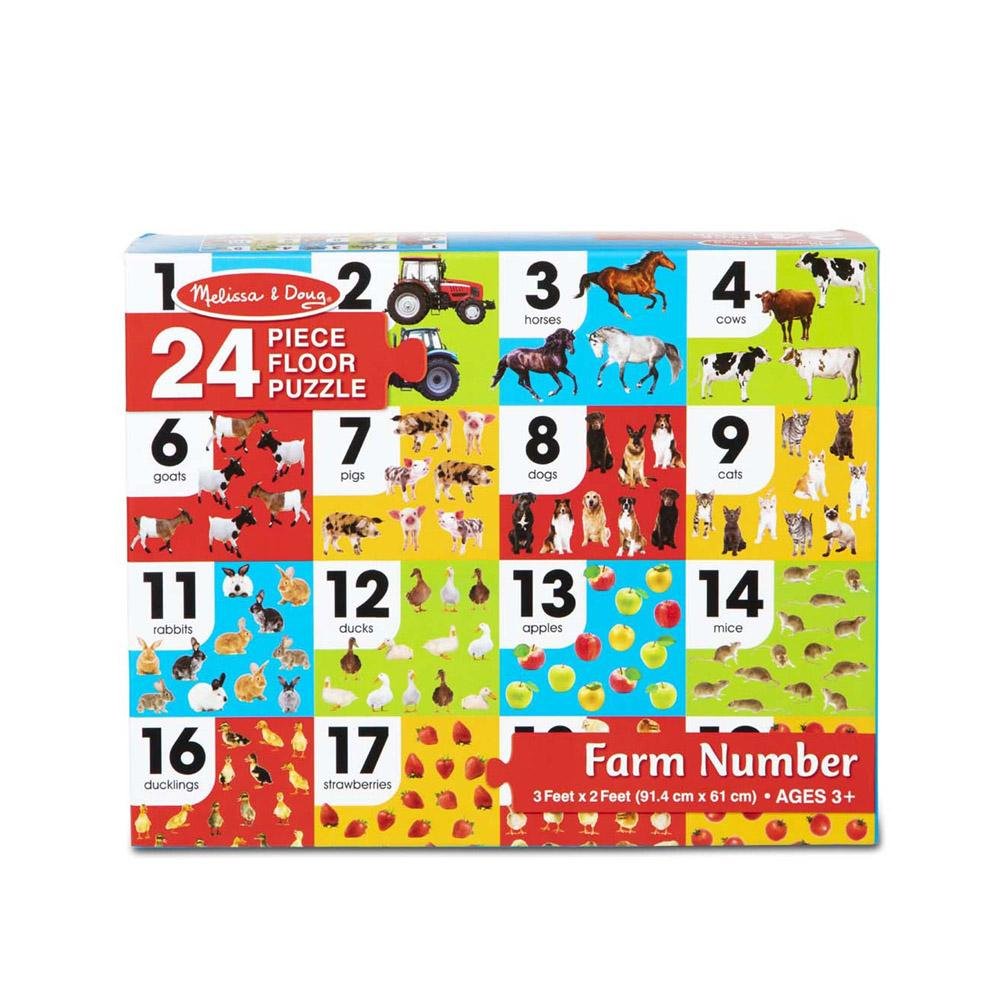 Melissa & Doug - Melissa & Doug Farm Number Floor Puzzle - Playful Panda