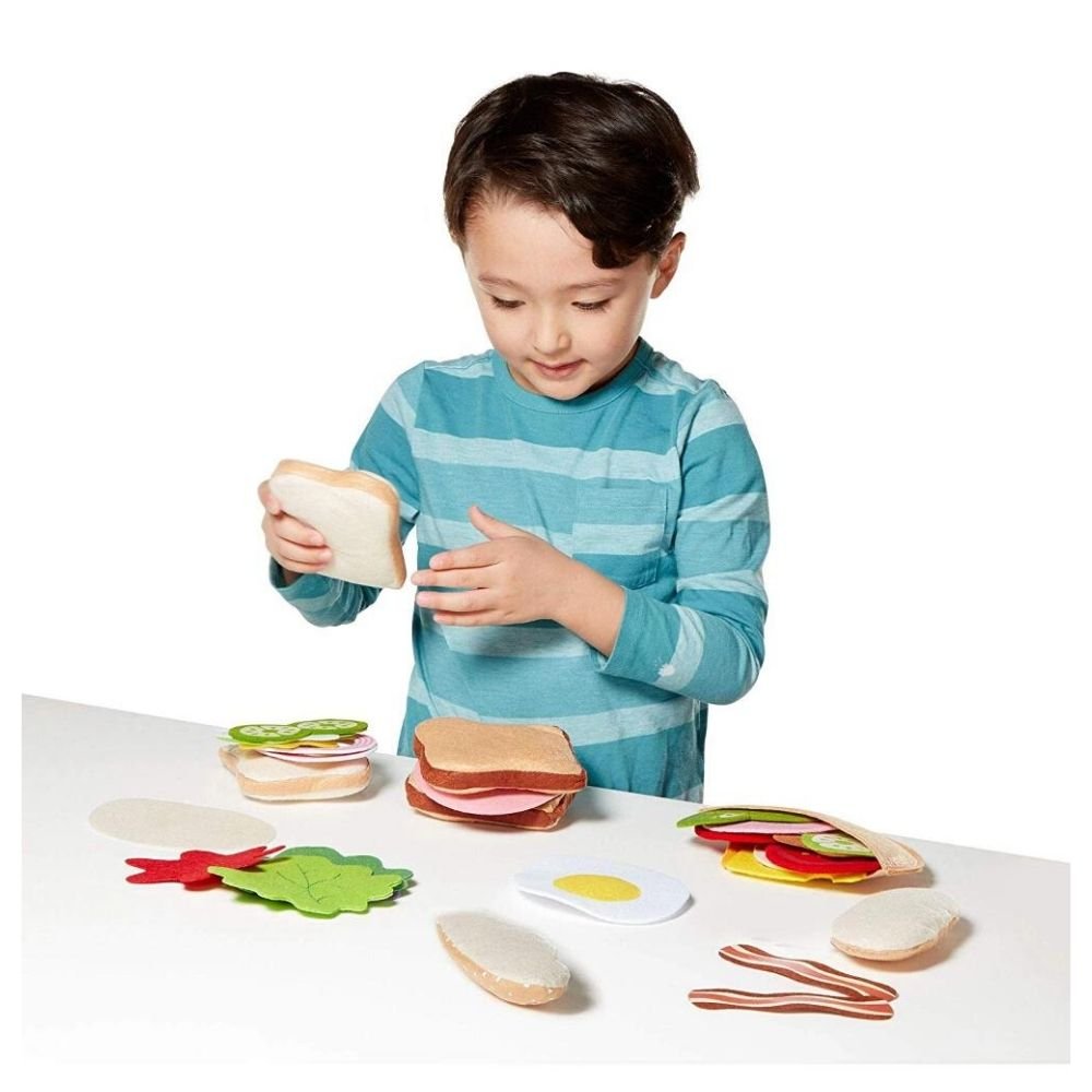 Melissa & Doug - Melissa & Doug Felt Play Food Sandwich Set - Playful Panda