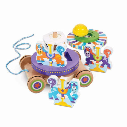 Melissa & Doug - Melissa & Doug First Play Carousel Pull Toy - Playful Panda