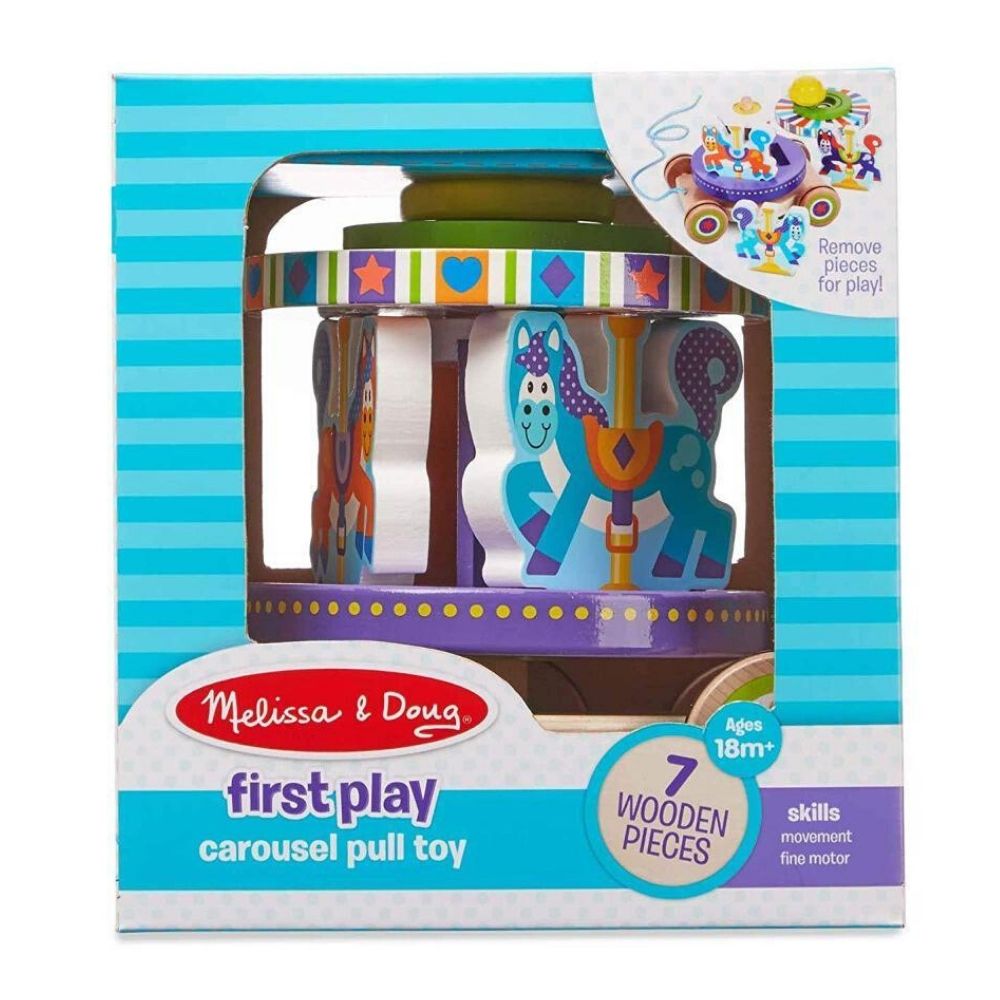 Melissa & Doug - Melissa & Doug First Play Carousel Pull Toy - Playful Panda