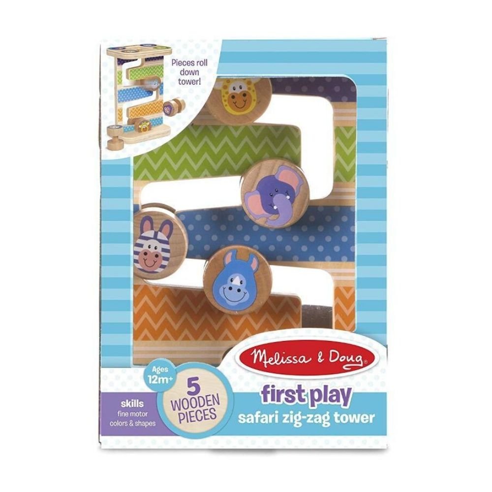 Melissa & Doug - Melissa & Doug First Play Safari Zig-Zag Tower Early Development Toy - Playful Panda