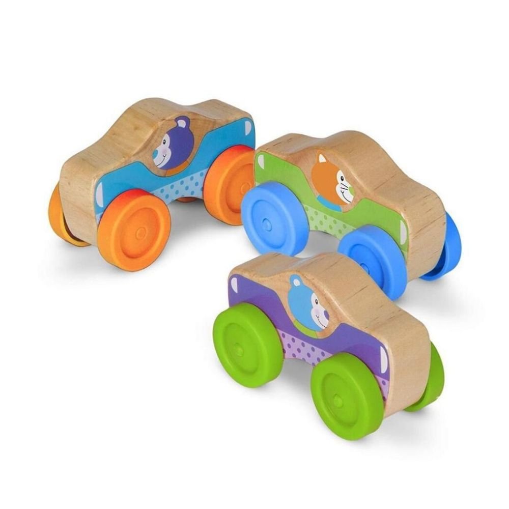 Melissa & Doug - Melissa & Doug First Play Wooden Animal Stacking Cars - Playful Panda