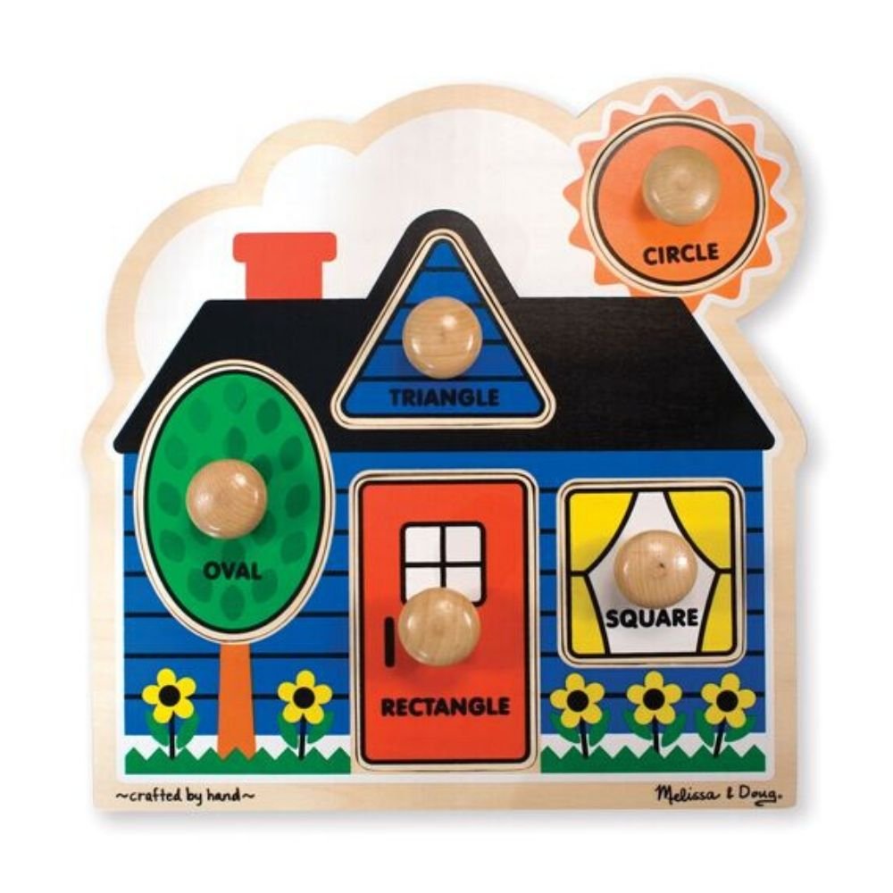 Melissa & Doug - Melissa & Doug First Shapes Jumbo Knob – 5 Pieces - Playful Panda