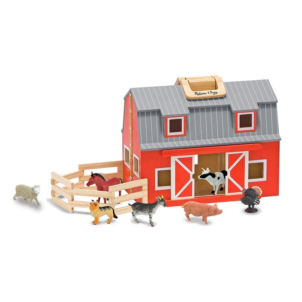 Melissa & Doug - Melissa & Doug Fold And Go Wooden Barn - Playful Panda