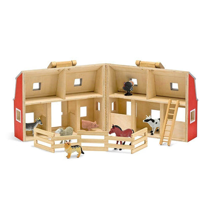 Melissa & Doug - Melissa & Doug Fold And Go Wooden Barn - Playful Panda