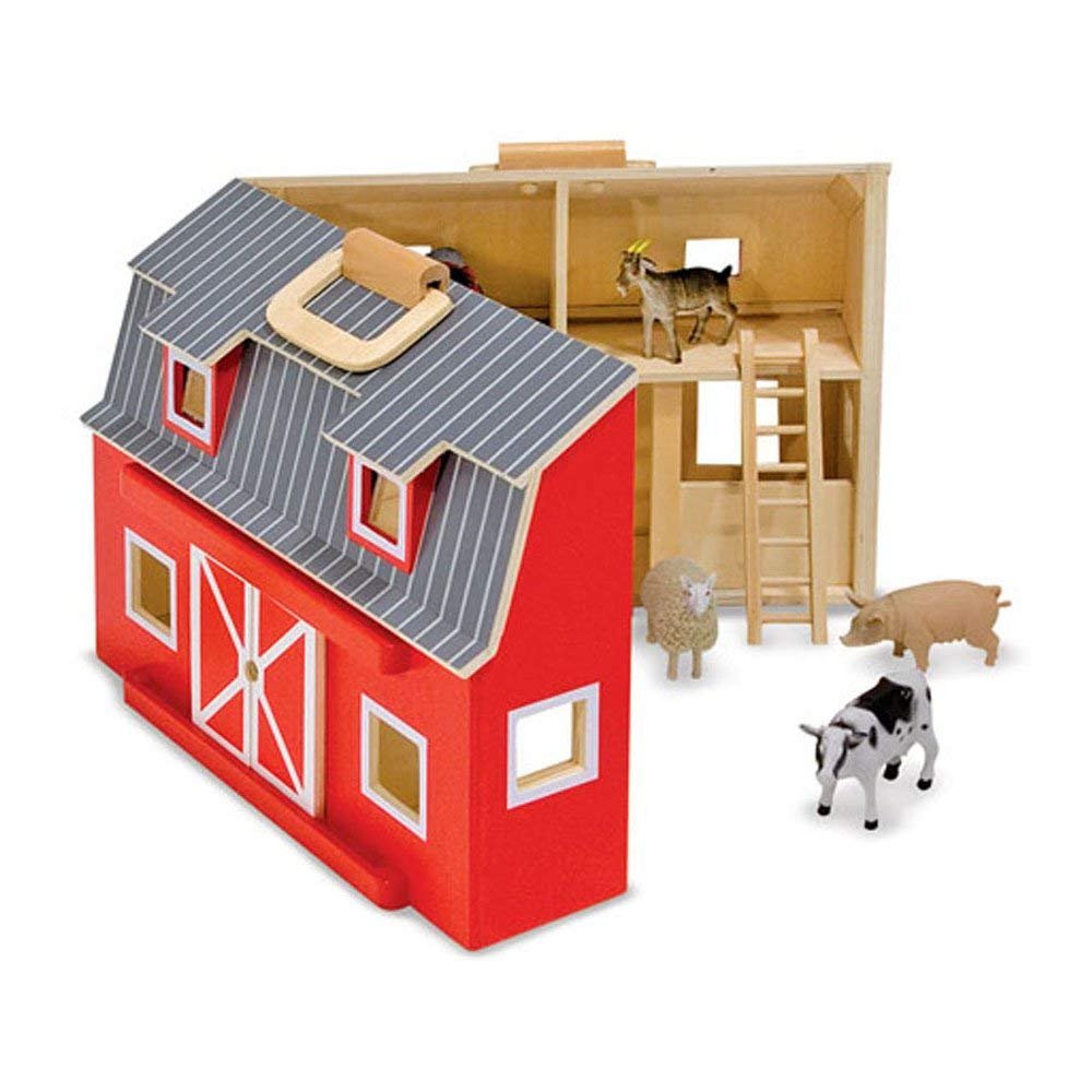 Melissa & Doug - Melissa & Doug Fold And Go Wooden Barn - Playful Panda