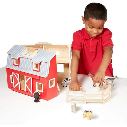 Melissa & Doug - Melissa & Doug Fold And Go Wooden Barn - Playful Panda