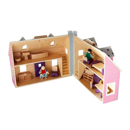 Melissa & Doug - Melissa & Doug Fold And Go Wooden Doll House - Playful Panda