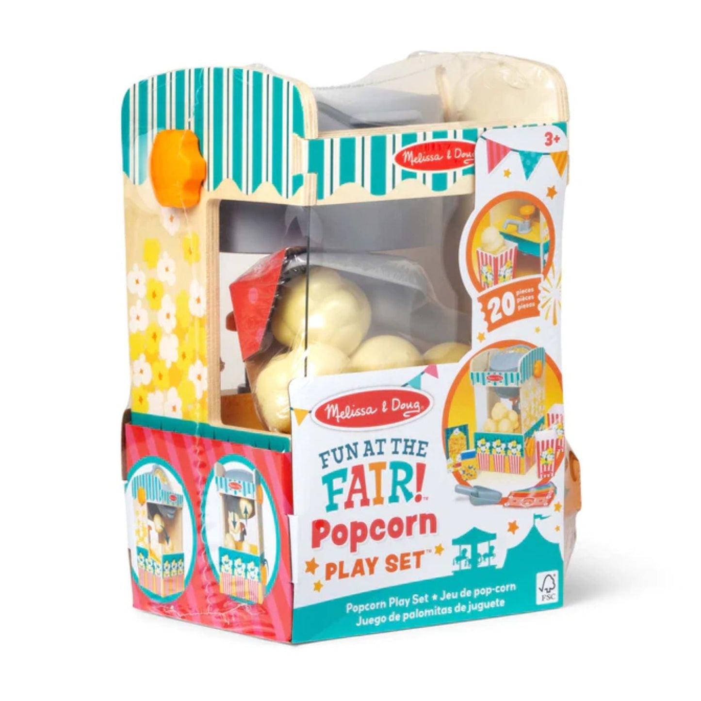 Melissa & Doug - Melissa & Doug Fun at the Fair Pop & Serve Popcorn Stand - Playful Panda