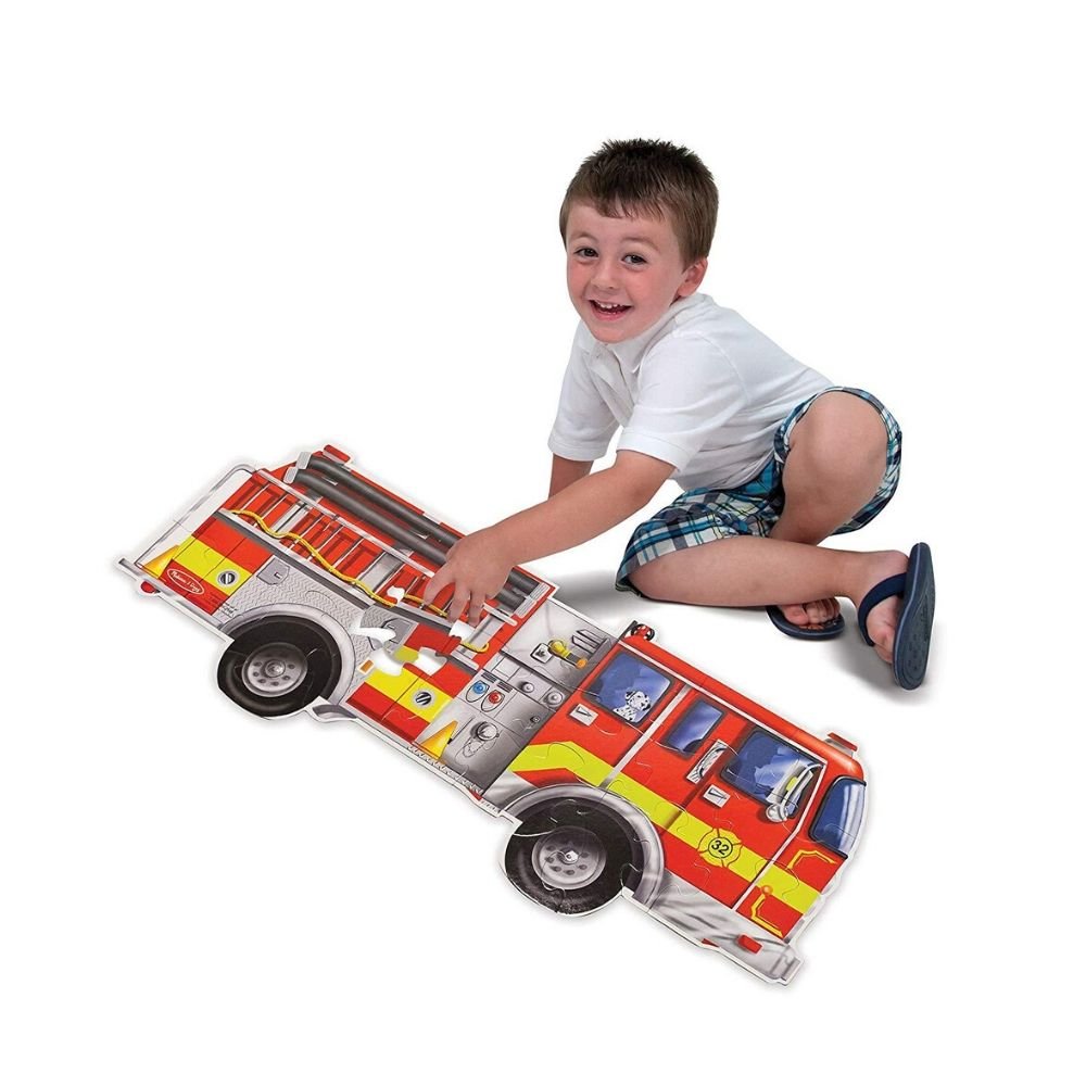 Melissa & Doug - Melissa & Doug Giant Fire Truck Floor Puzzle (24 pc) - Playful Panda