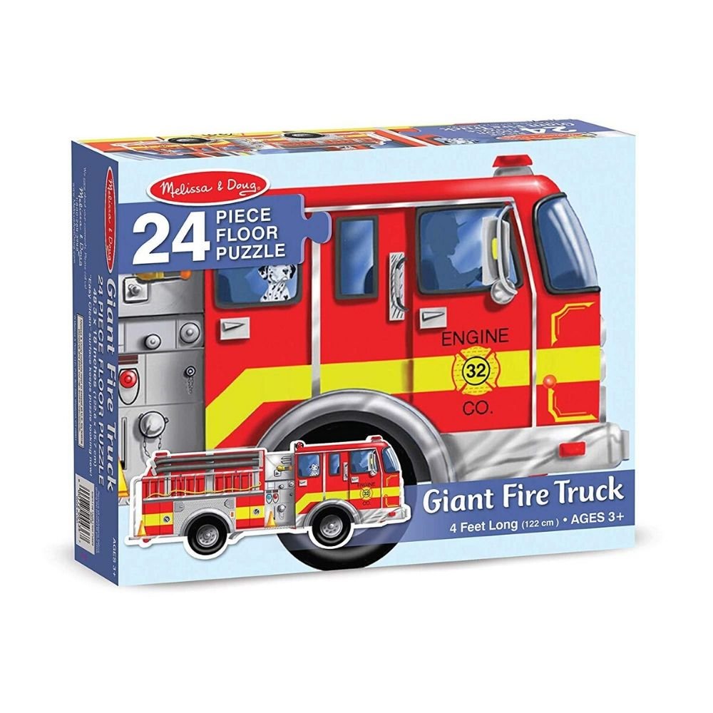 Melissa & Doug - Melissa & Doug Giant Fire Truck Floor Puzzle (24 pc) - Playful Panda