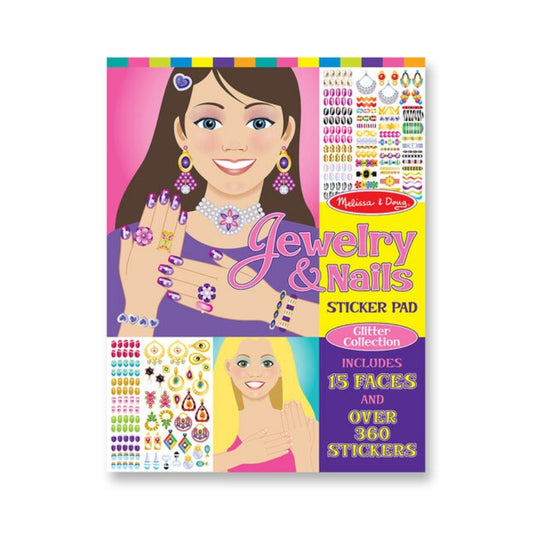 Melissa & Doug - Melissa & Doug Jewelery and Nails Glitter Sticker Pad - Playful Panda