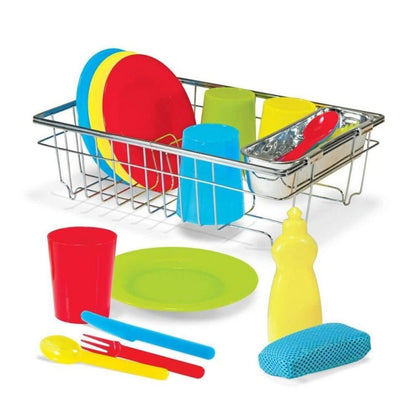 Melissa & Doug - Melissa & Doug Let’s Play House Wash and Dry Dish Set - Playful Panda